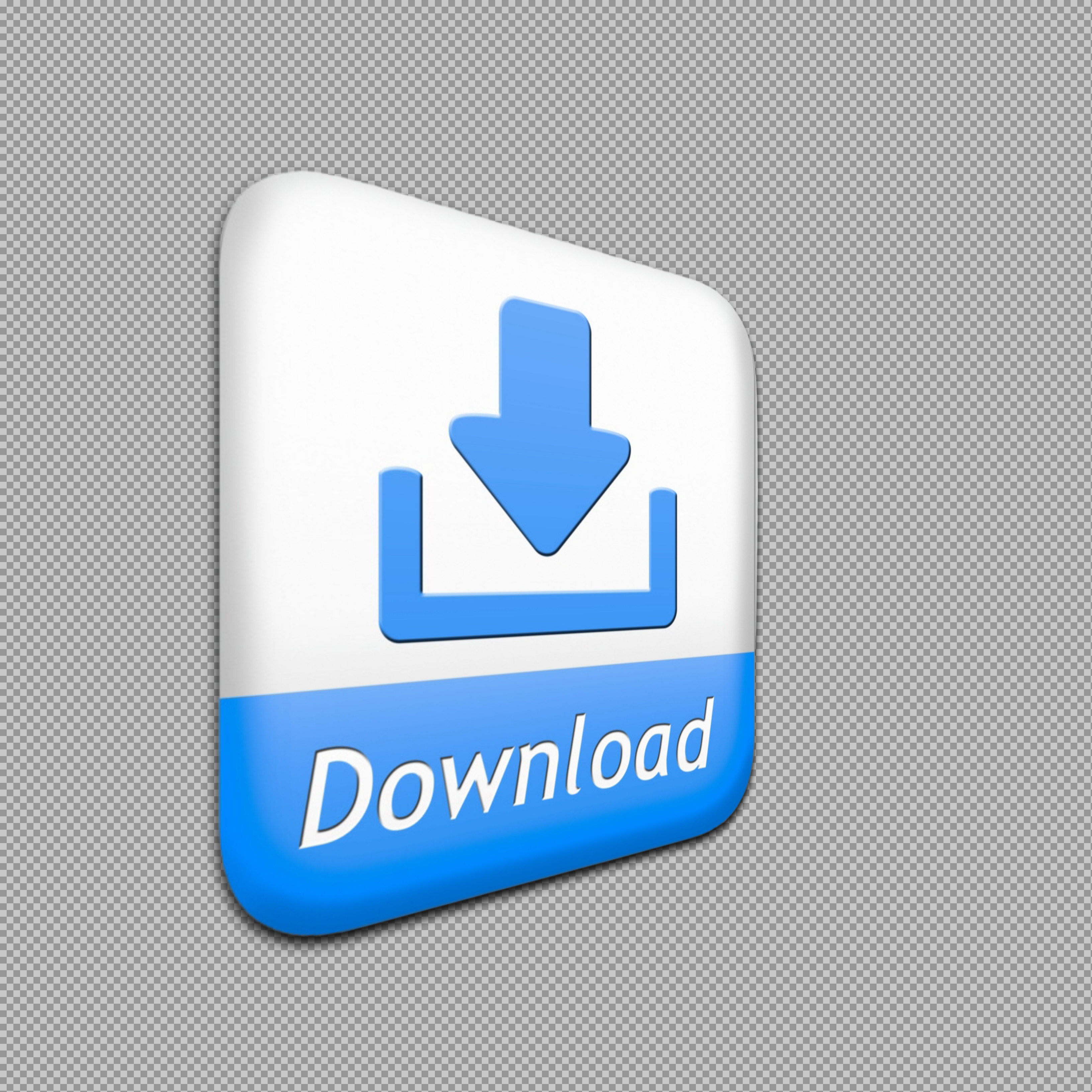 Free 3D Download Button PNG | Glossy Blue Web Icon...