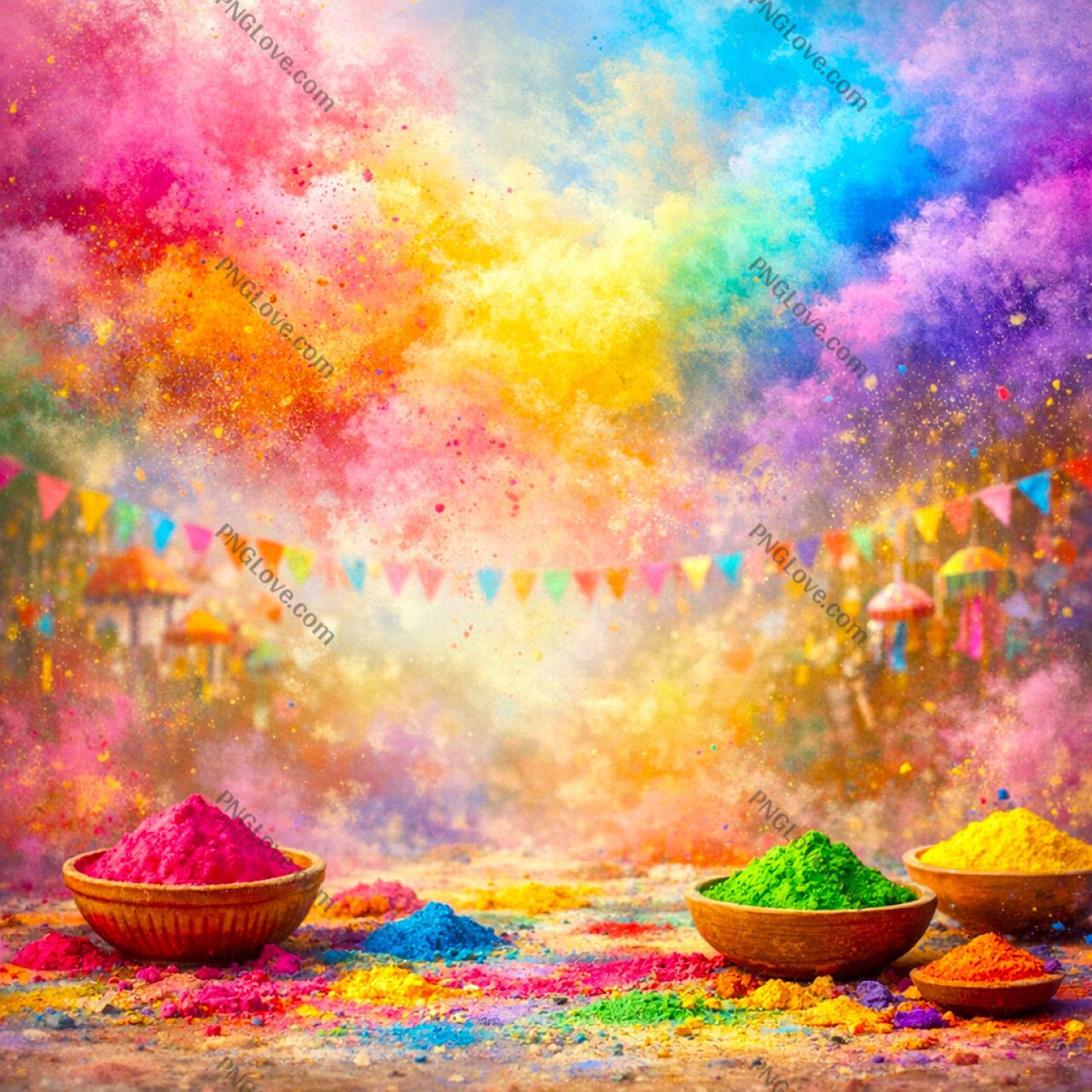 Happy Holi Poster Background | Free Festival of Colors Design