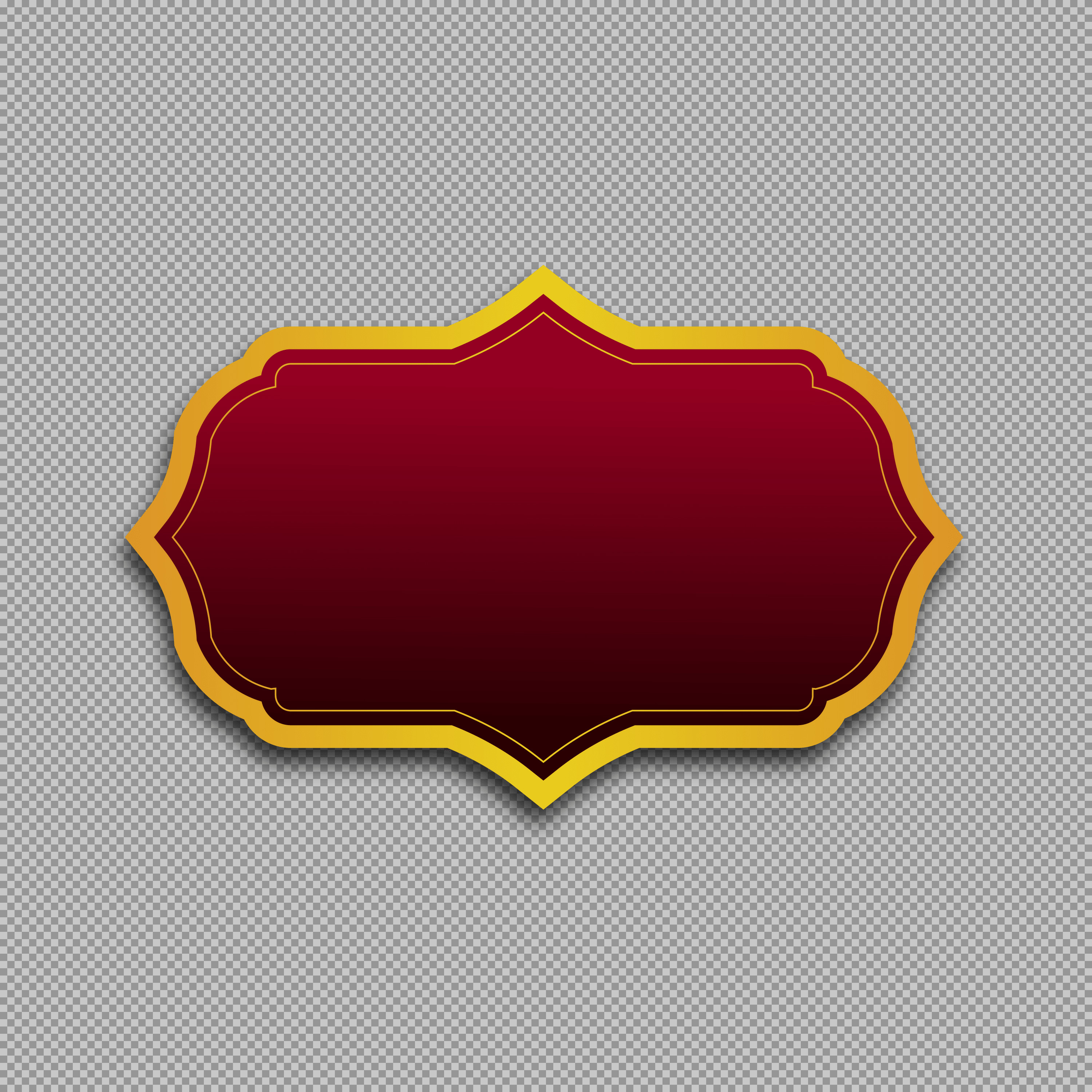 Elegant Red and Gold Islamic Frame PNG | Free Download...