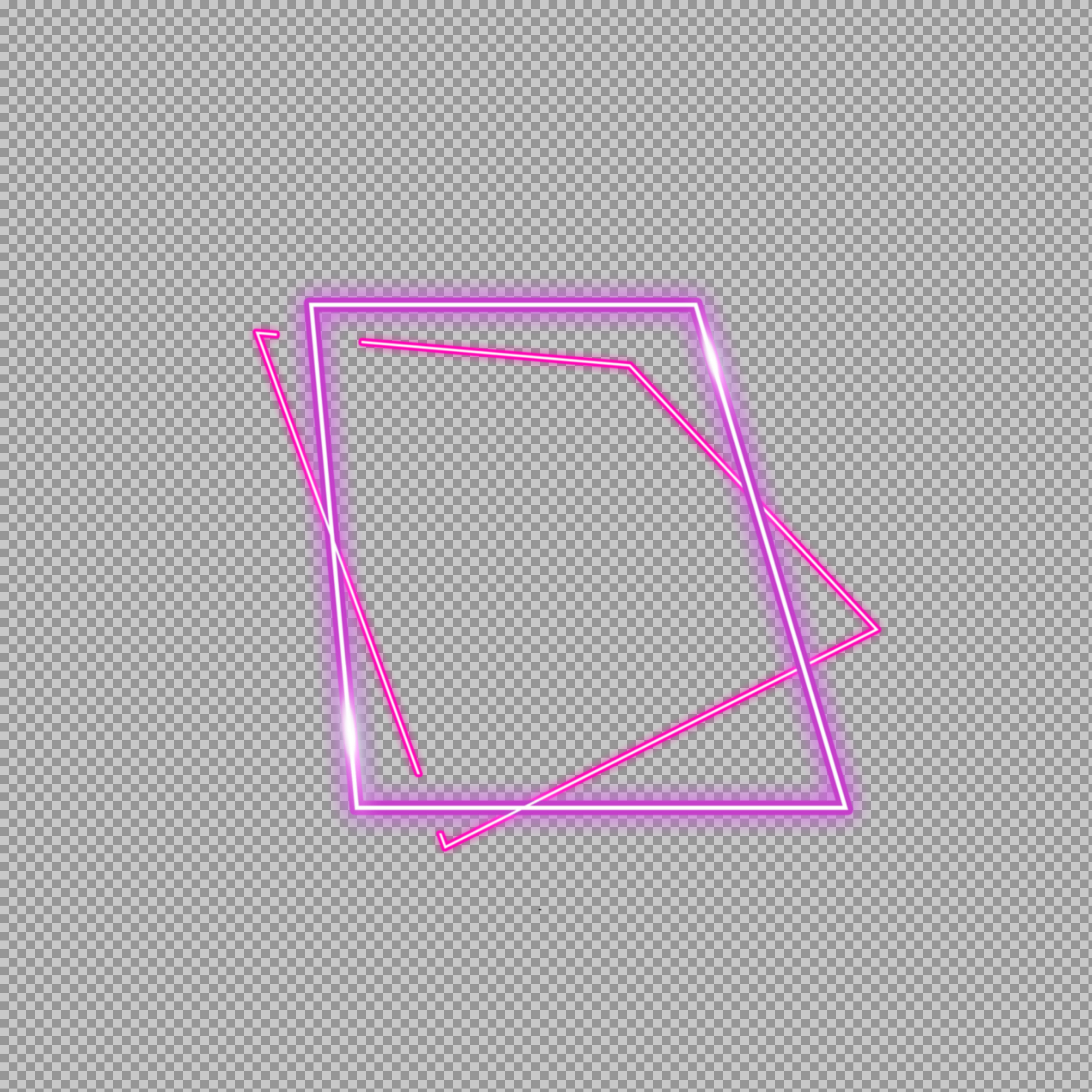 Layered Neon Frame PNG | Pink & Purple Glowing Border...