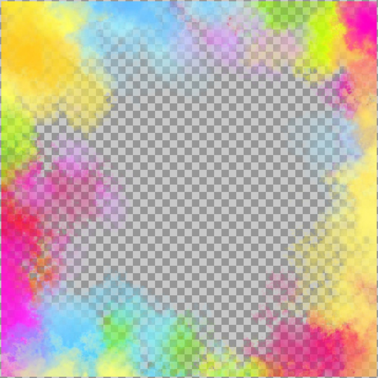 Holi Color Cloud PNG | Abstract Smoky Frame for Editing...