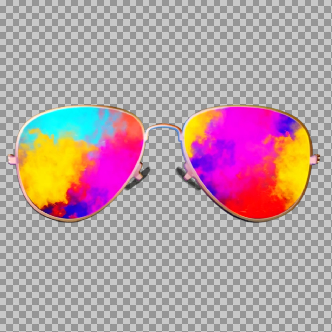 Holi Color Reflection Aviator Sunglasses PNG | Free Editing Asset