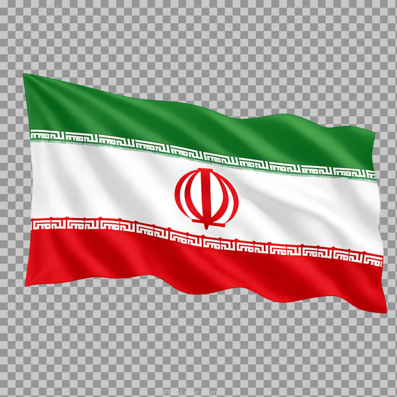Waving Iranian Flag PNG | Realistic Transparent Clipart