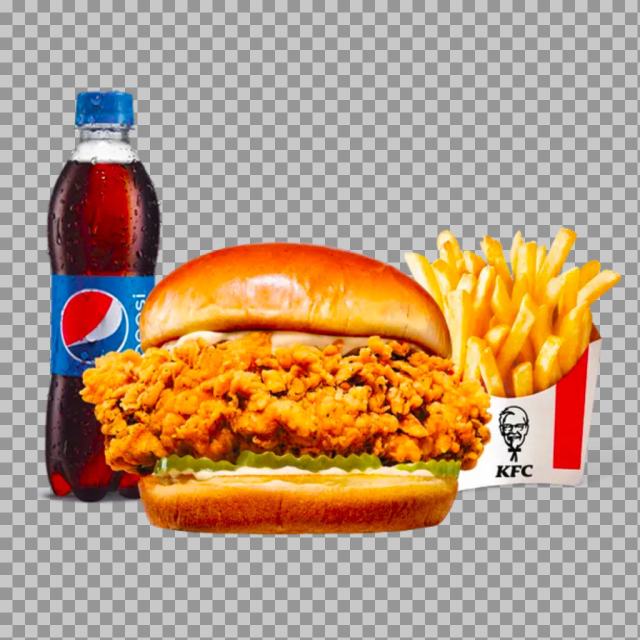 KFC Chicken Sandwich Meal PNG | Fast Food Combo...