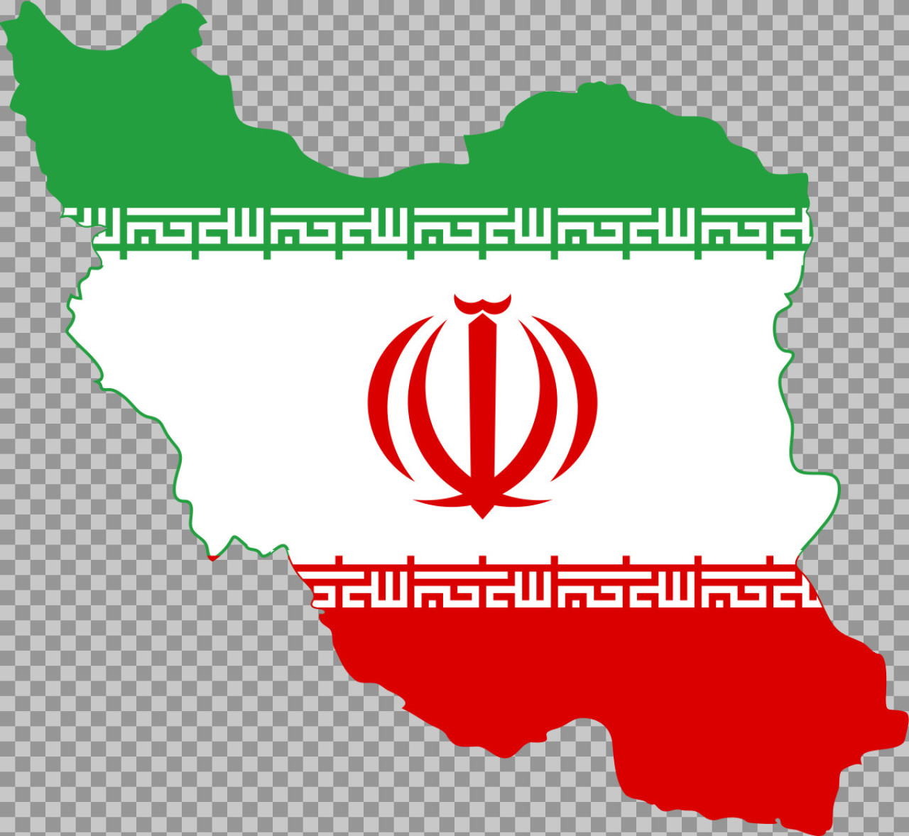Iran Flag Map PNG | Geographic Silhouette Graphic
