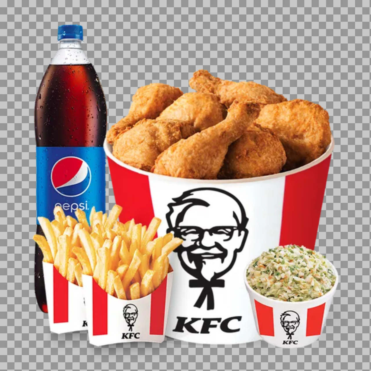 KFC Family Bucket Meal PNG | Fried Chicken Combo