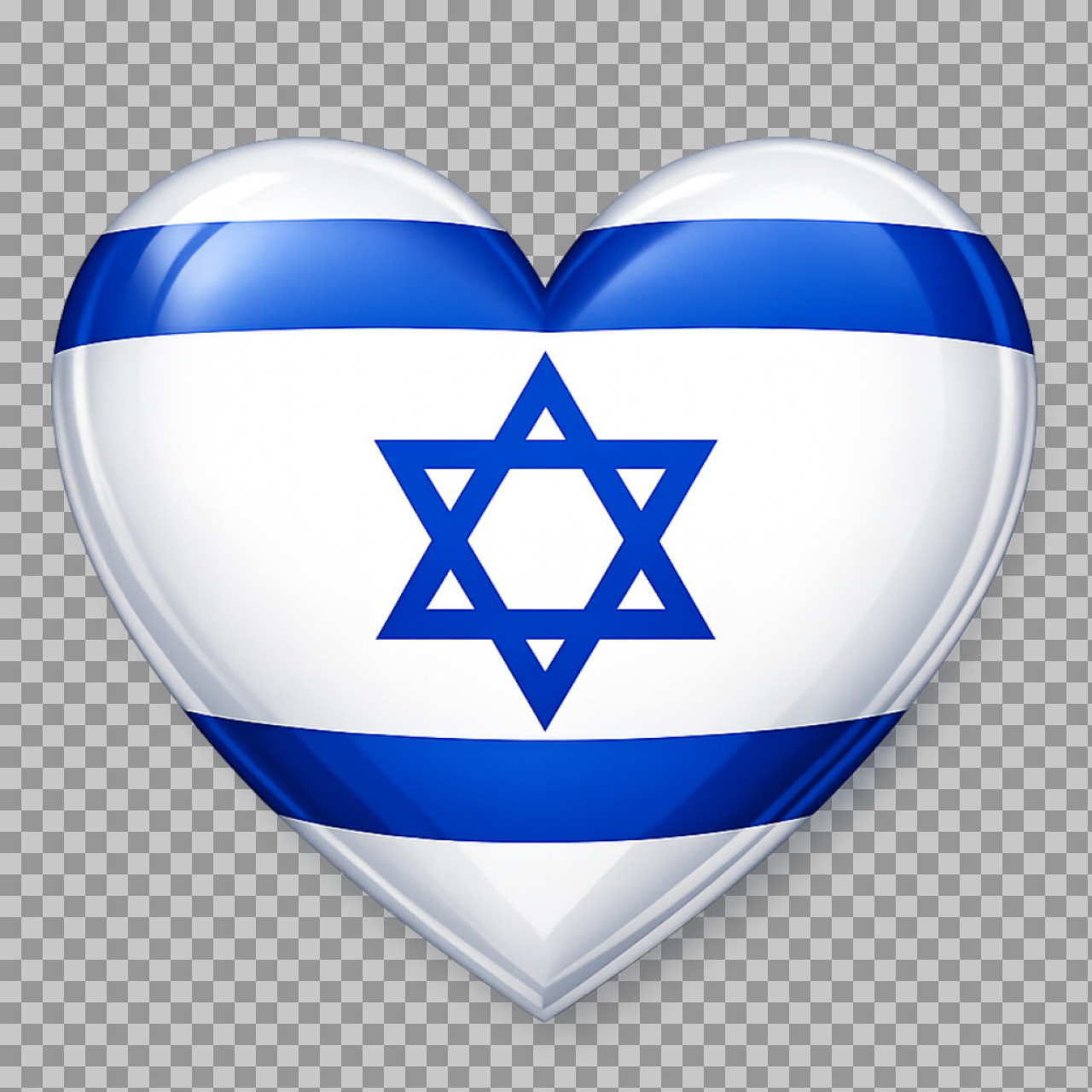 Israel Flag Heart PNG | Glossy 3D National Icon