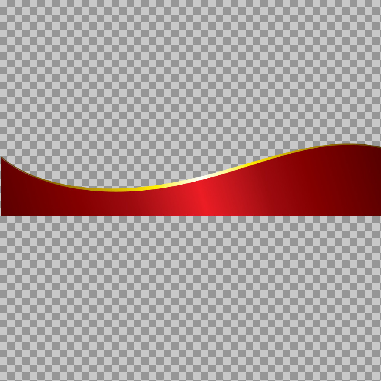 Red and Gold Wavy Banner PNG | Lower Third Graphic