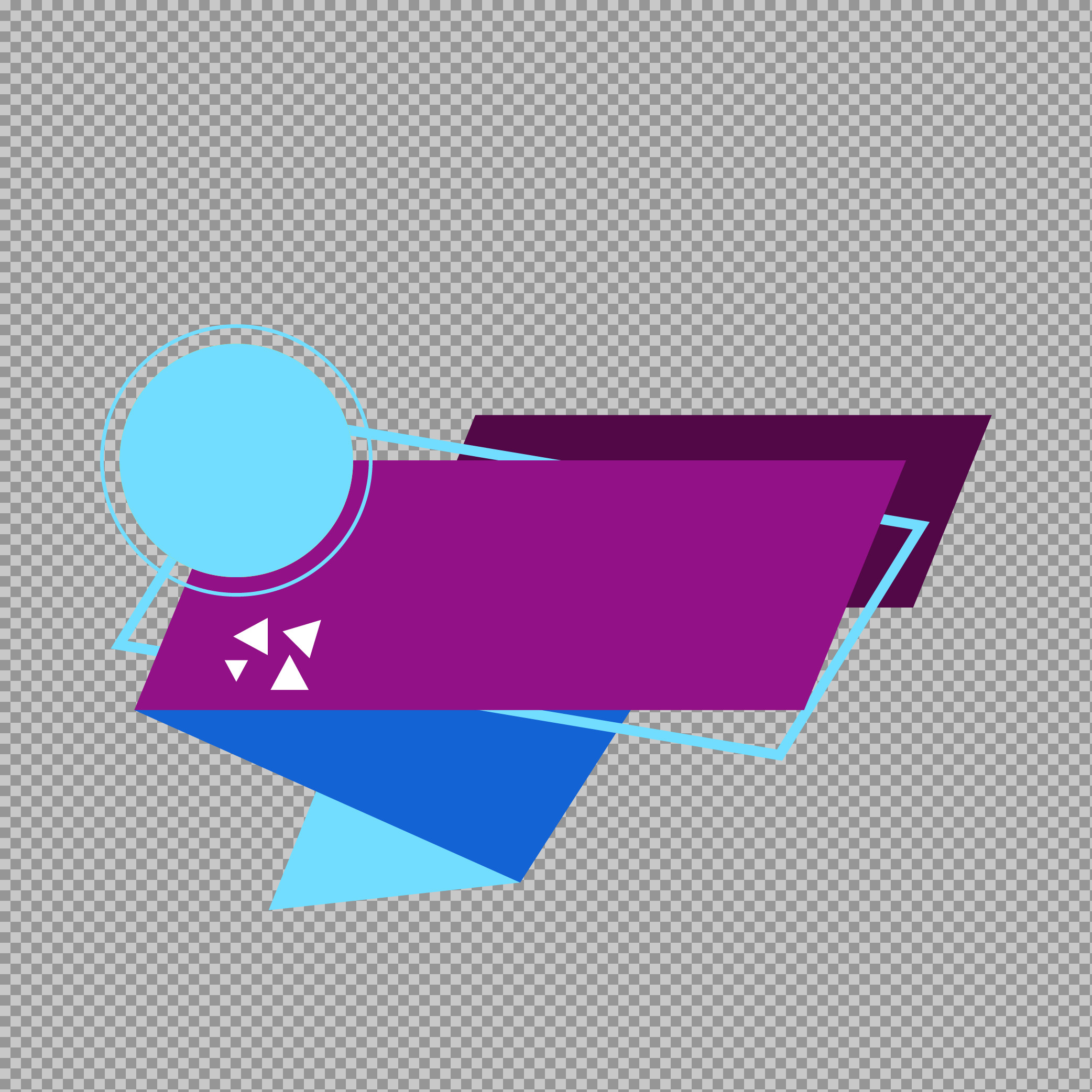 Free Geometric Text Box PNG | Abstract Title Frame...