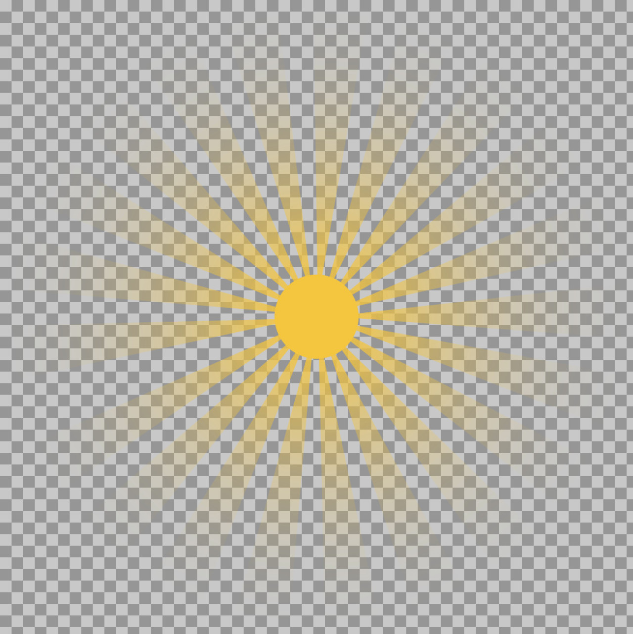 Golden Sunburst Graphic | Radiant Yellow Starburst PNG