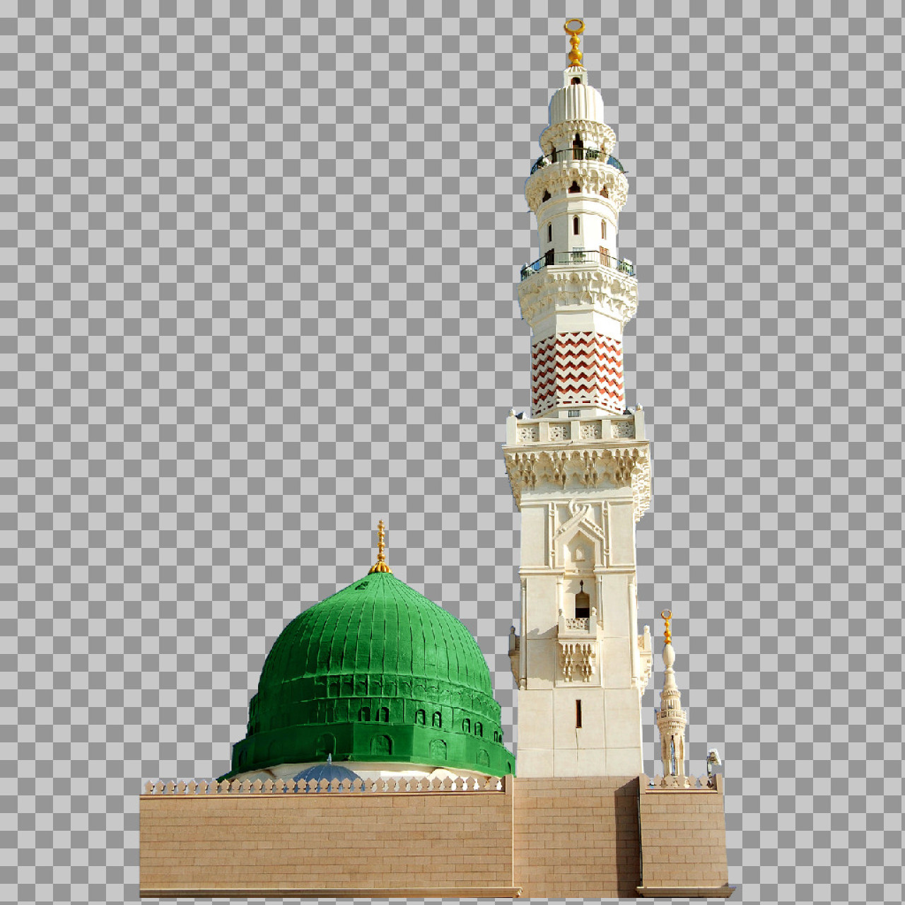 Green Dome and Minaret PNG | Prophet