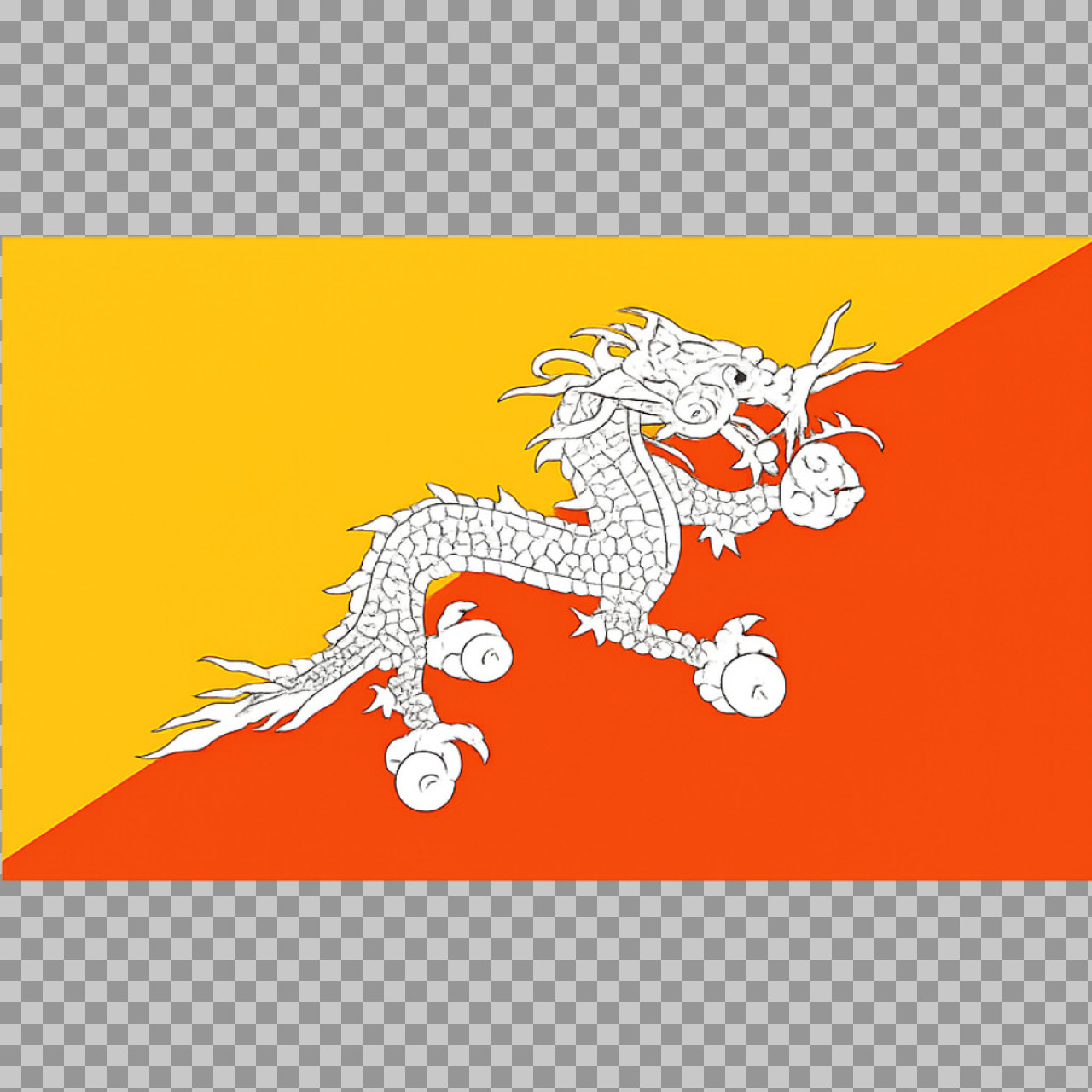 Flag of Bhutan PNG | National Symbol of Bhutan...