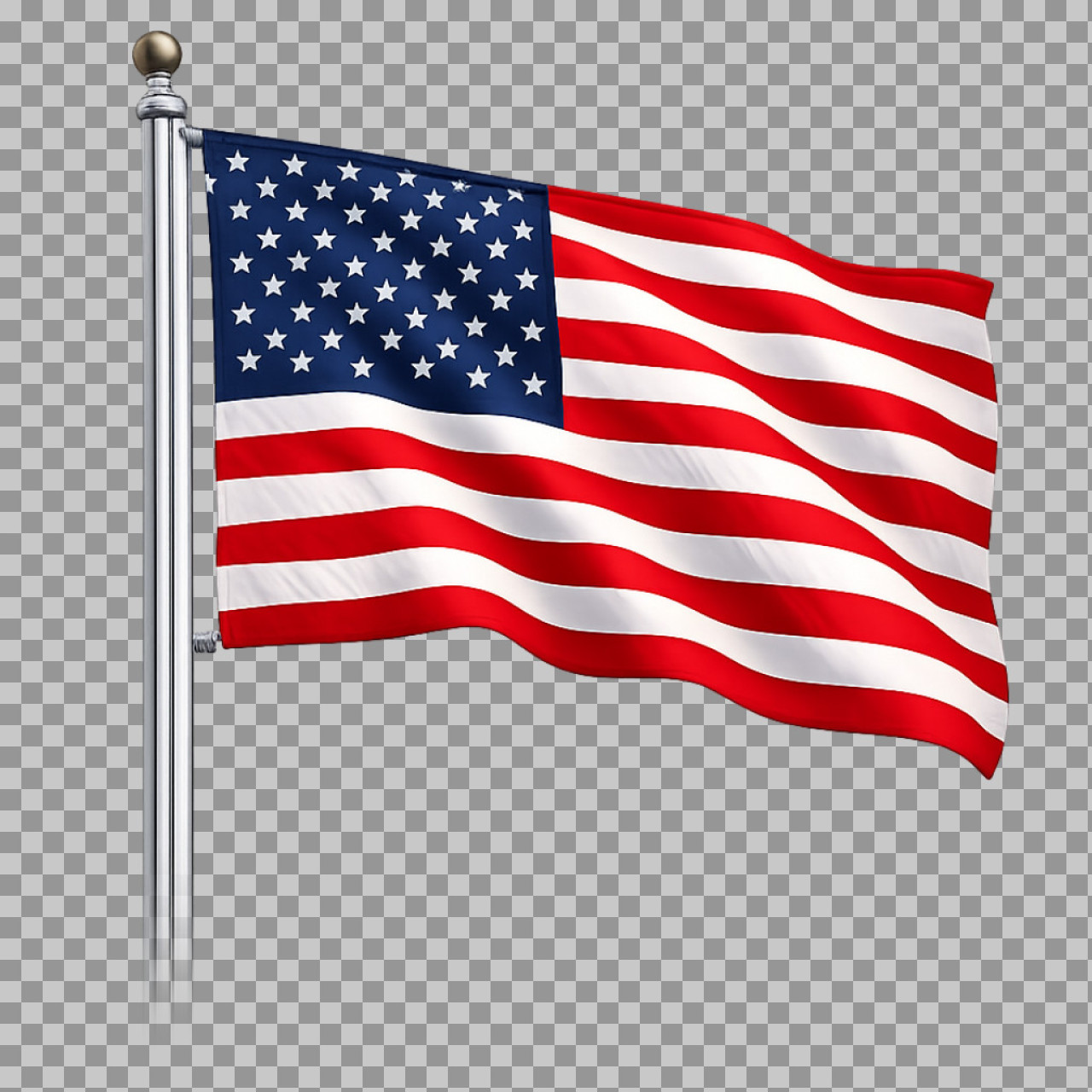 American Flag on Flagpole PNG | Transparent USA Flag Illustration...