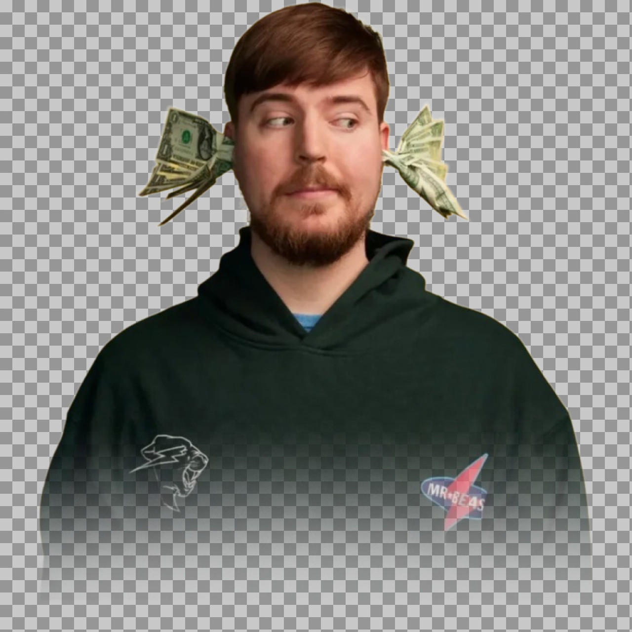 MrBeast Money In Ears PNG | Funny Jimmy Donaldson Cutout