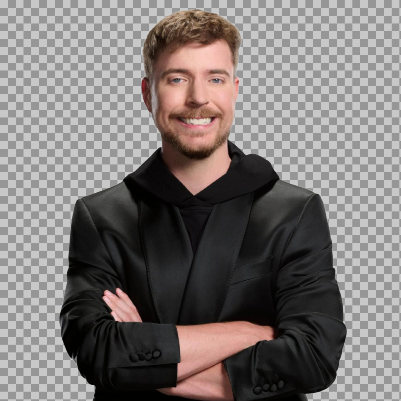 MrBeast Smiling in Blazer PNG | High-Quality Transparent Cutout