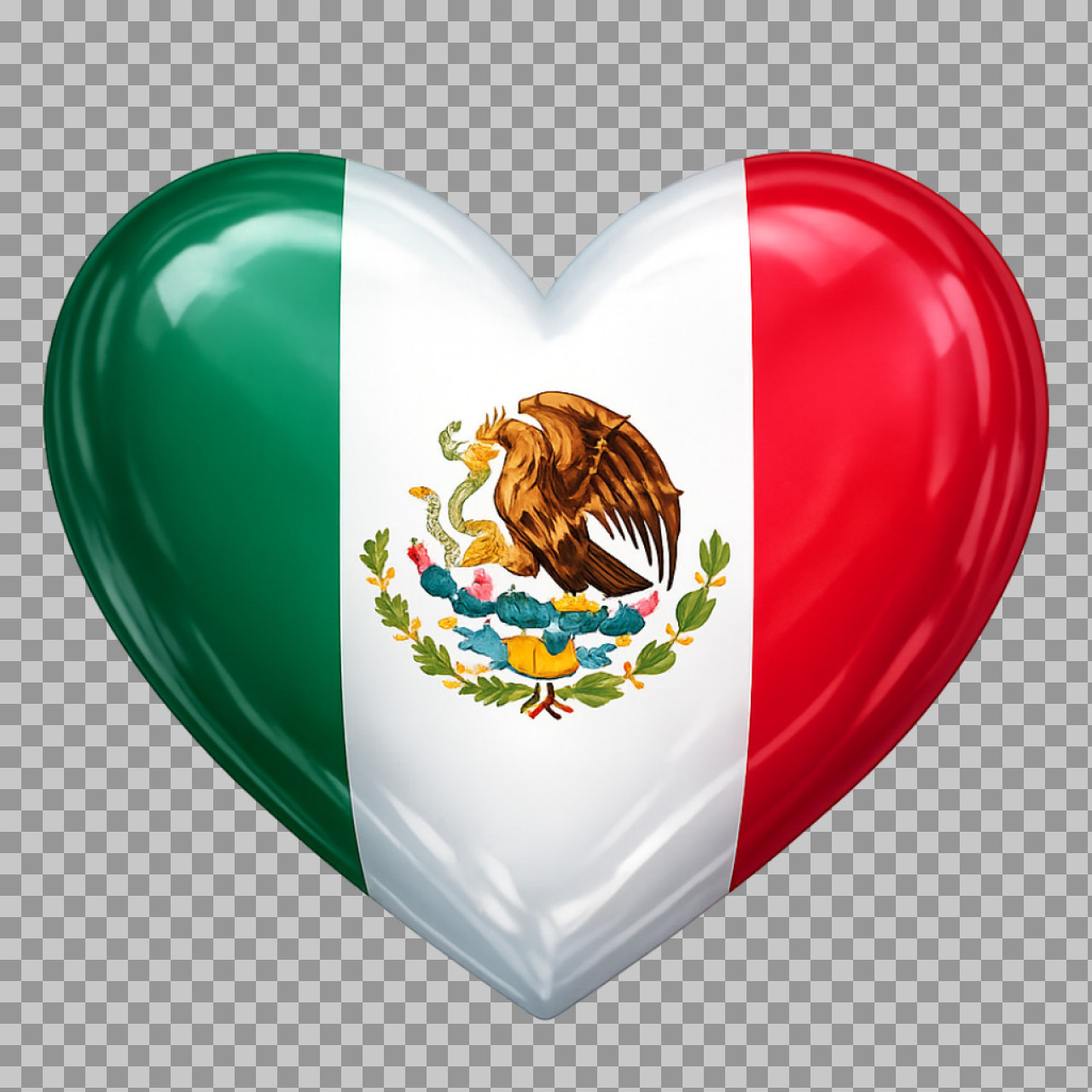 Mexico Flag Heart PNG | Free 3D Patriotic Icon...