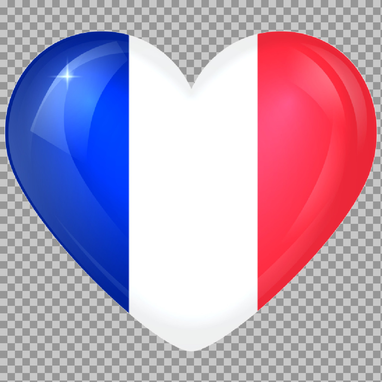 French Flag Heart PNG | Free Glossy French Icon...