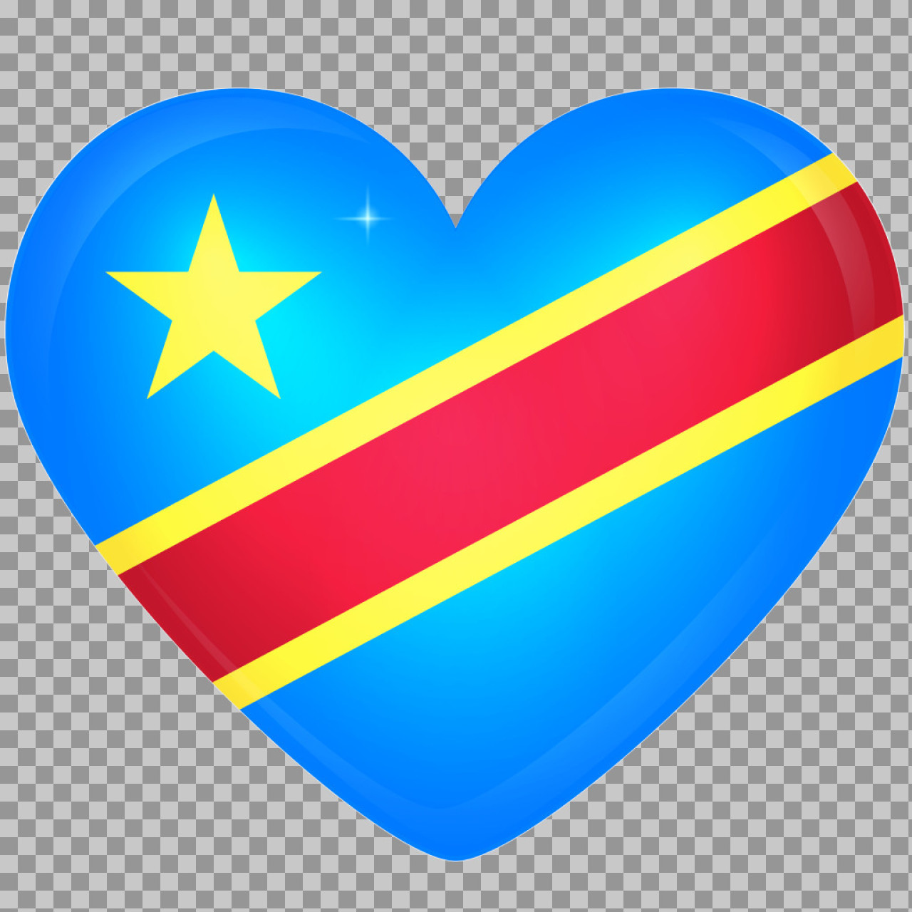 DRC Flag Heart PNG | Democratic Republic of the Congo Patriotic Icon...