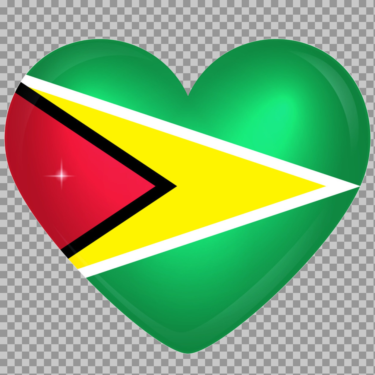 Guyana Flag Heart PNG | Guyanese "Golden Arrowhead" Icon...