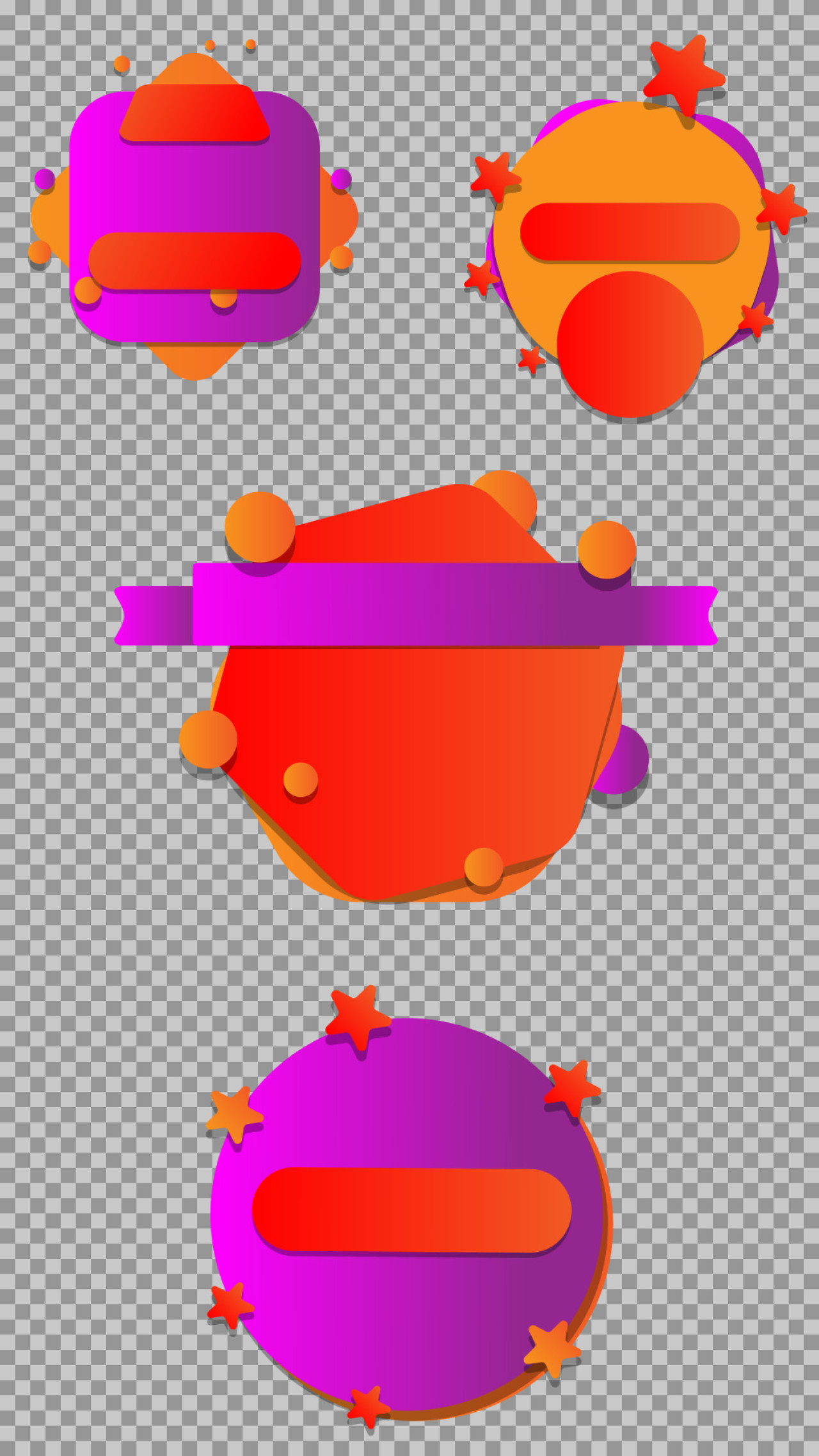 Vibrant Sale & Offer Shapes PNG | Modern Gradient Banners...