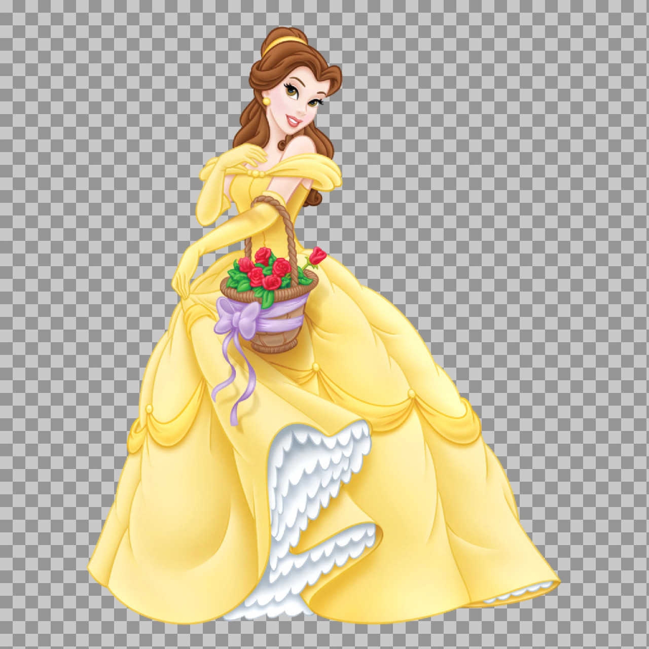 Princess Belle with Roses PNG | Free Disney Clipart