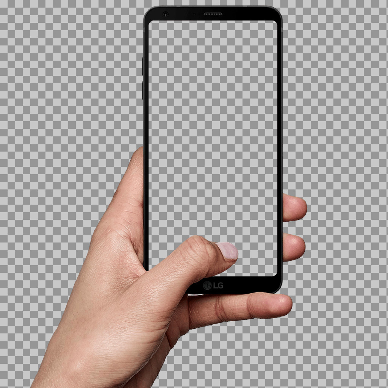 Hand Holding LG Phone PNG | Free Smartphone Mockup Template...