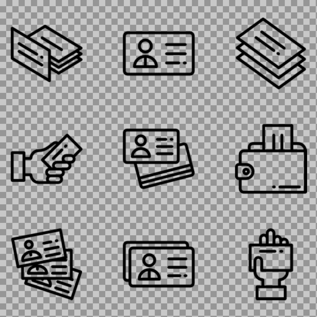 Business Card & ID Icon Set PNG | Free Download