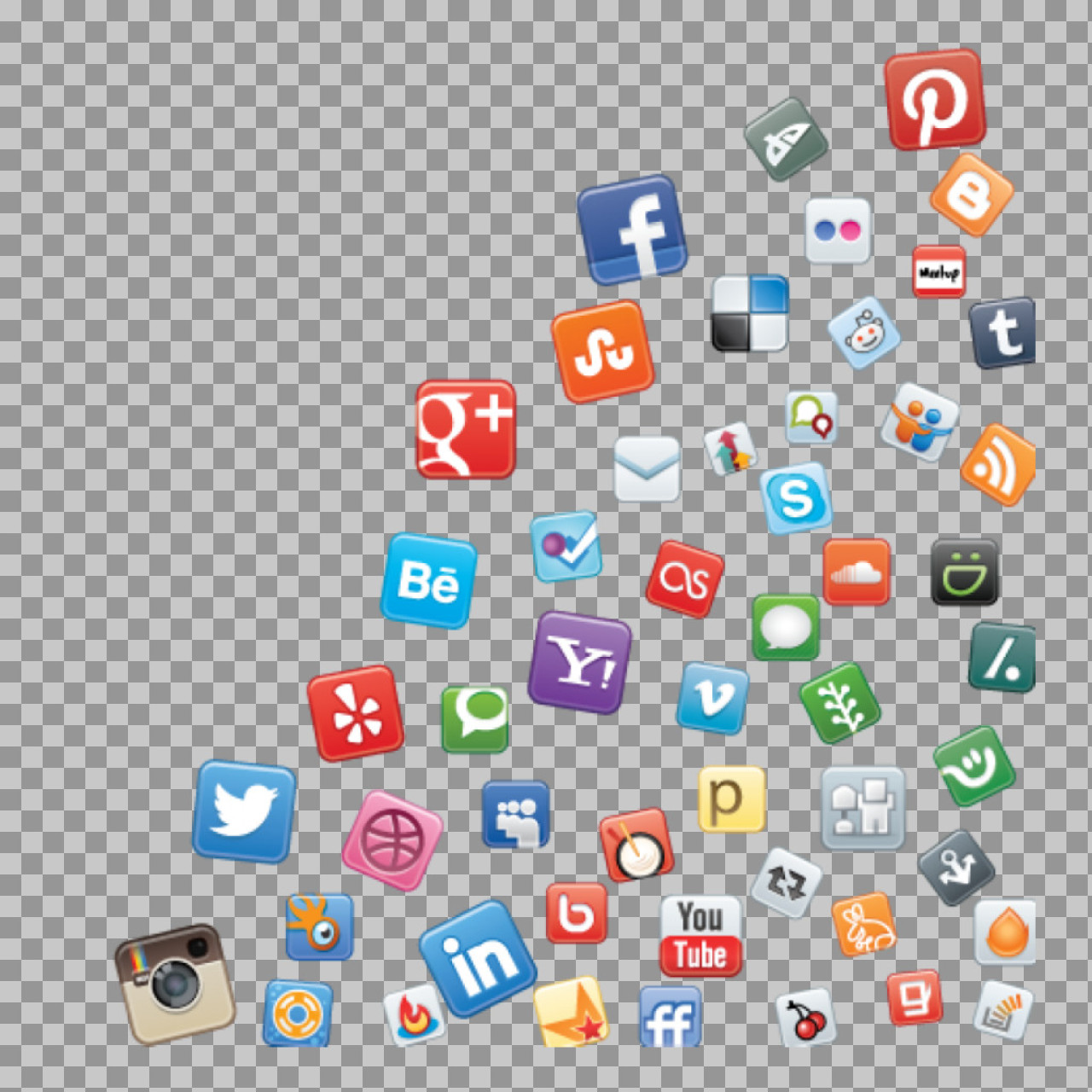 Classic Social Media Icons Collage PNG | Free Download
