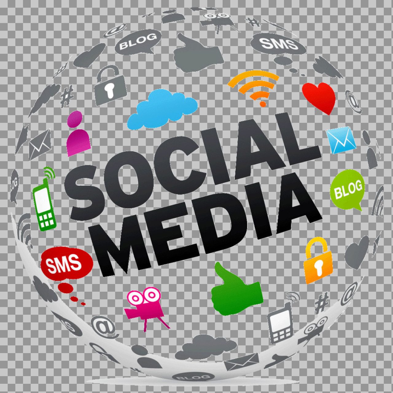 Social Media Globe PNG | Free Digital Marketing Graphic