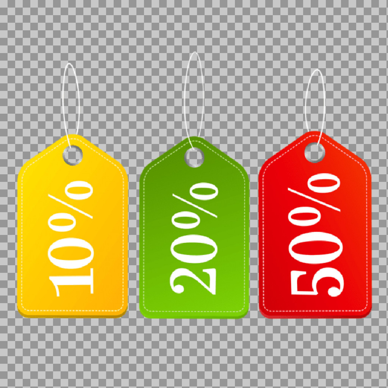 Discount Sale Tags PNG | Free Price Tag Set (10-50% Off)