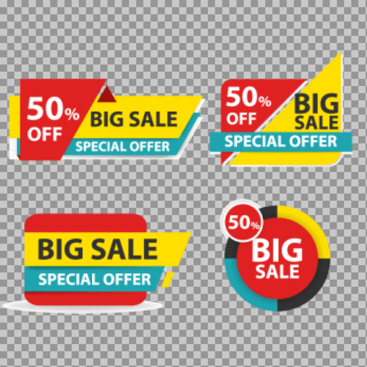 Big Sale & 50% Off Banner Set | Free PNG Graphics...