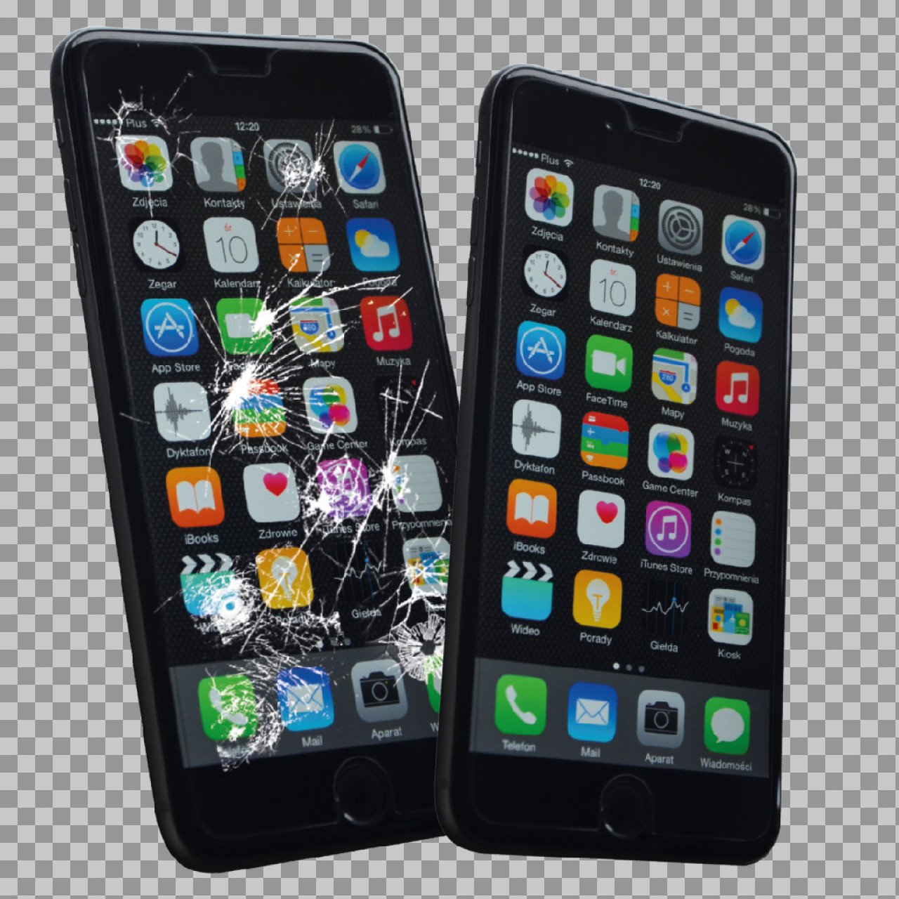iPhone Screen Repair PNG | Cracked vs. Fixed Before & After...