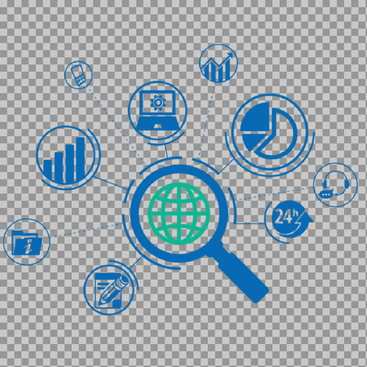 Global Business Intelligence & Data Analytics Services Icon png transpernt images