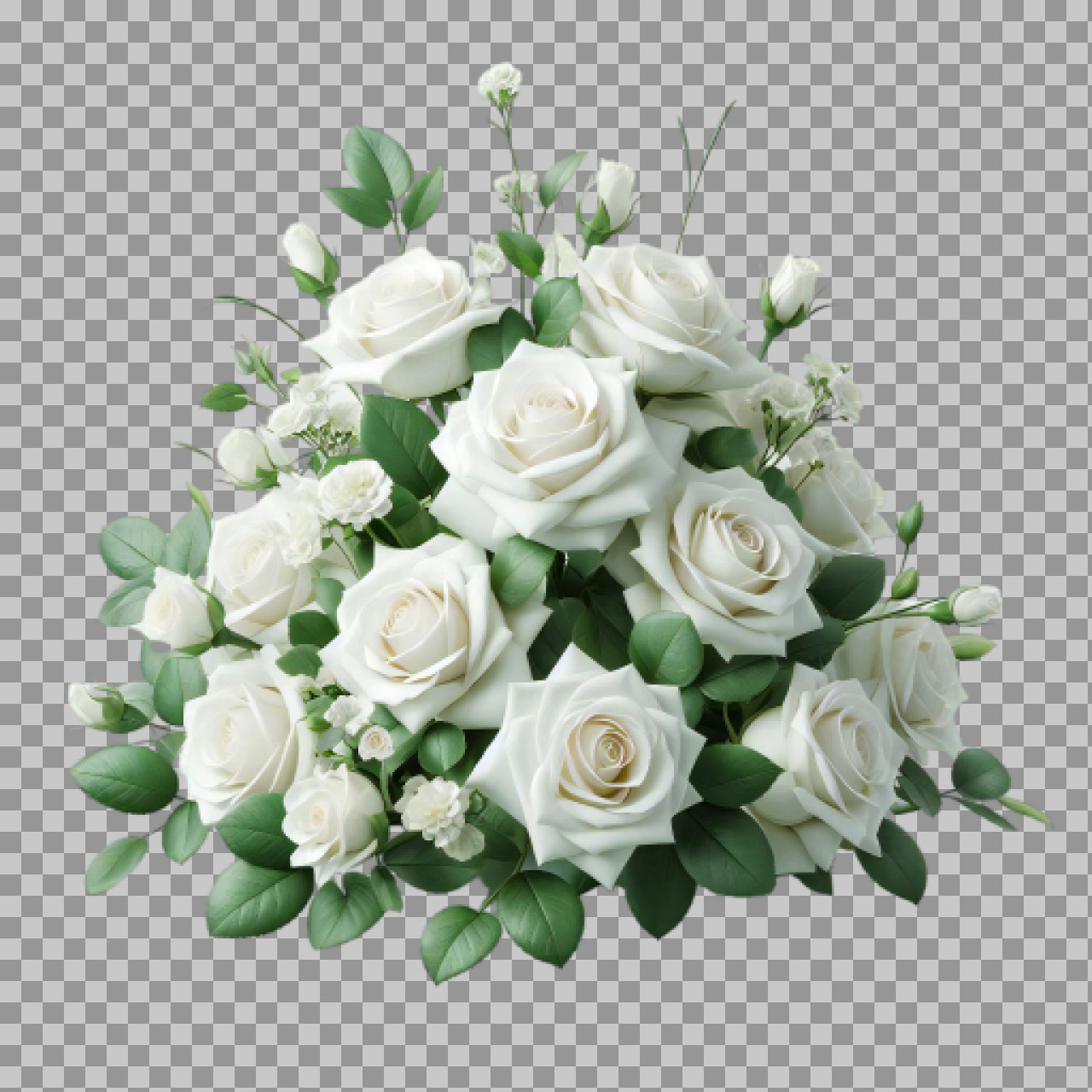 White Rose Bouquet PNG | Elegant Floral Arrangement