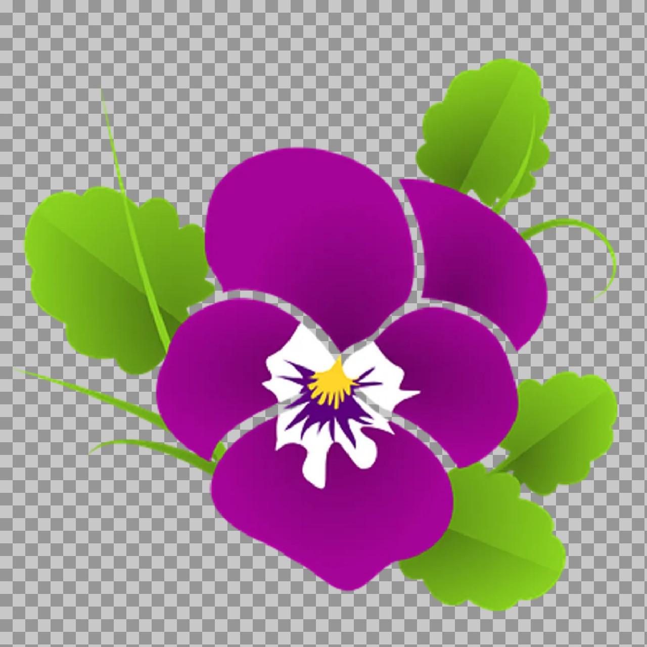 Purple Pansy Flower Illustration PNG | Floral Clip Art...