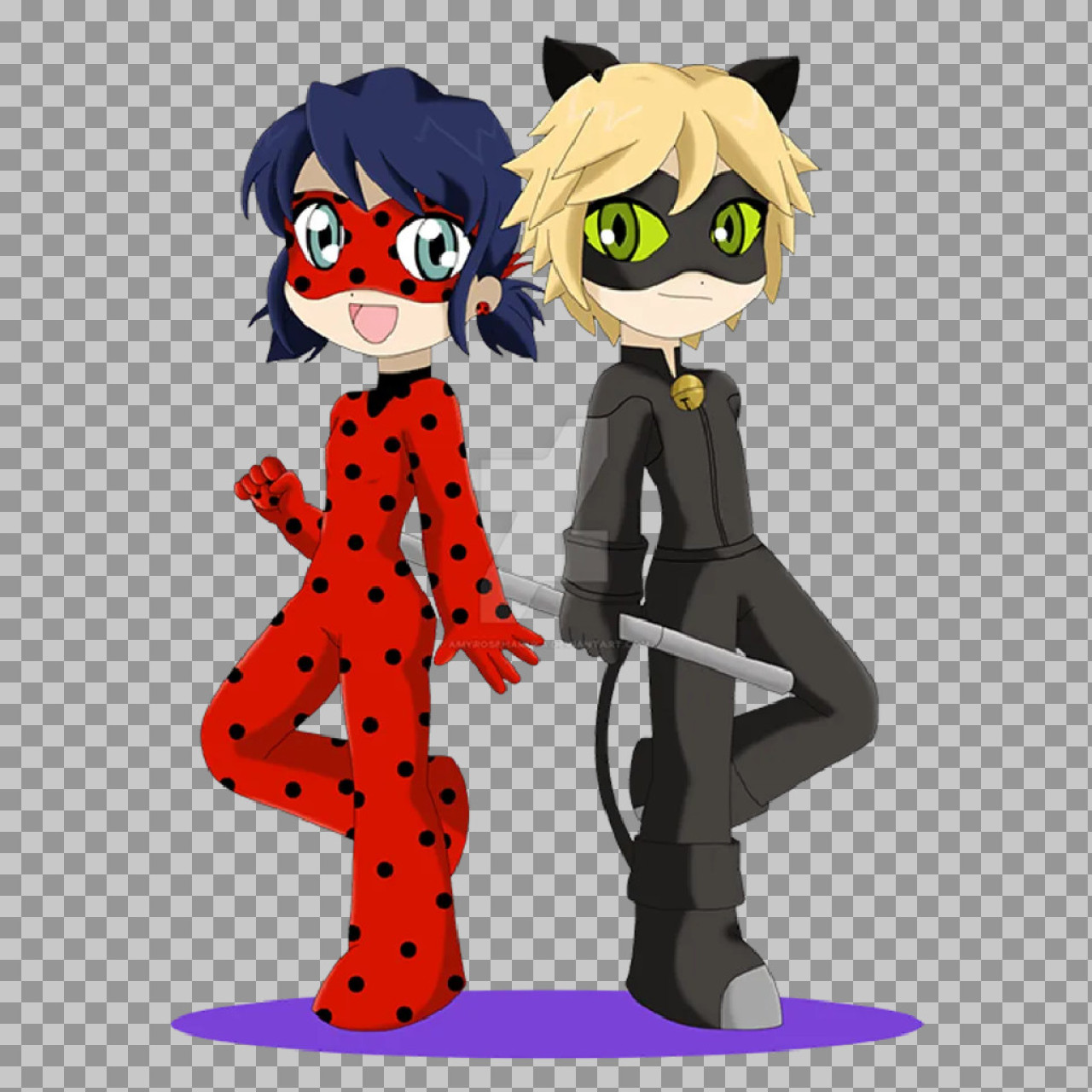Ladybug and Cat Noir Chibi Fan Art | Miraculous PNG