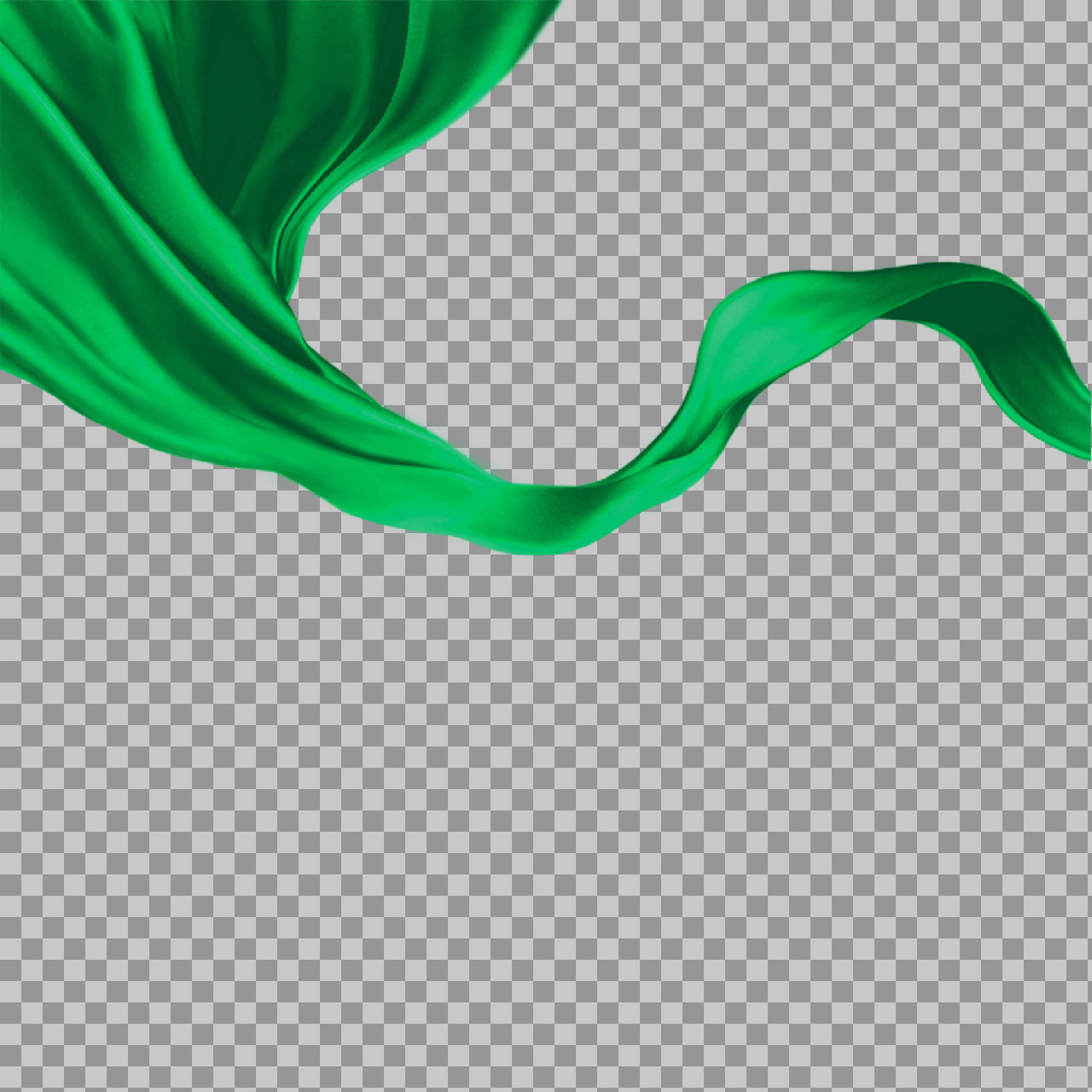 Flowing Green Fabric PNG | Free Transparent Silk Overlay