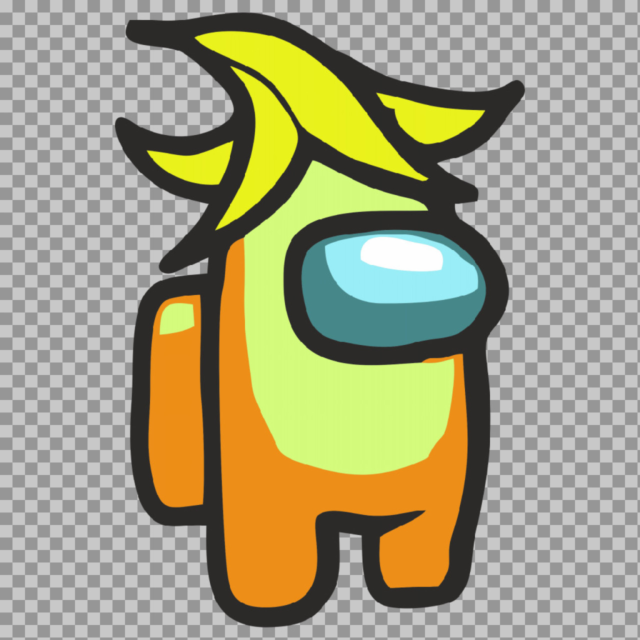 Among Us Banana Hat PNG | Free Transparent Clipart...