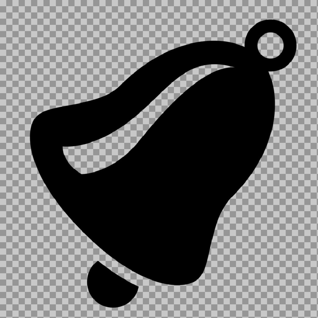 Black Notification Bell Icon PNG | YouTube & App Alert Symbol