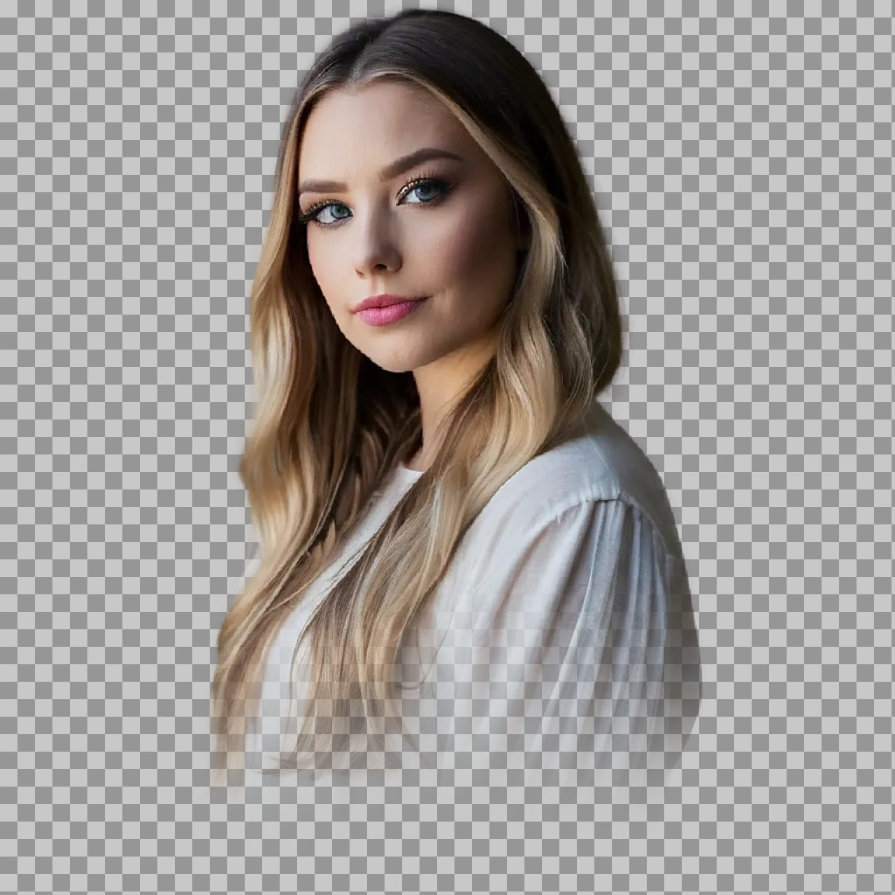 Young Blonde Woman Portrait PNG - Transparent Background Image...