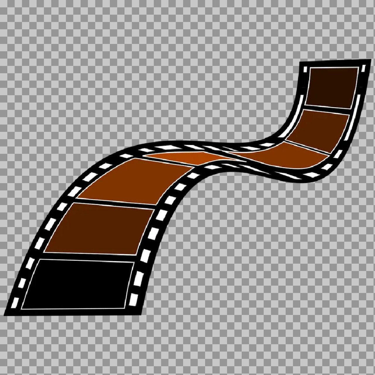 Wavy Film Strip PNG | Brown & Sepia Cinema Clip Art