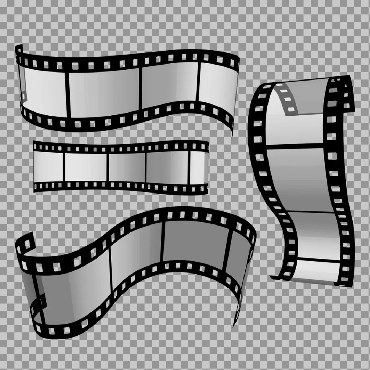 Wavy & Straight Film Strip PNG | Movie Frame Graphics