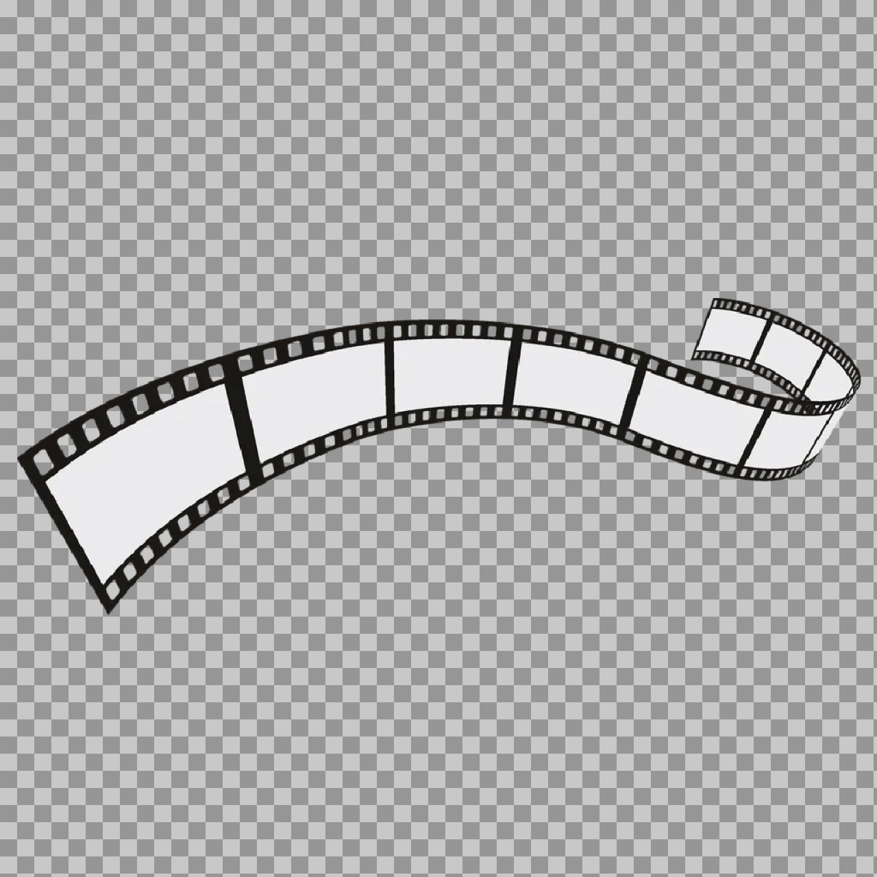 Wavy Film Strip PNG | Curved Movie Film Graphic