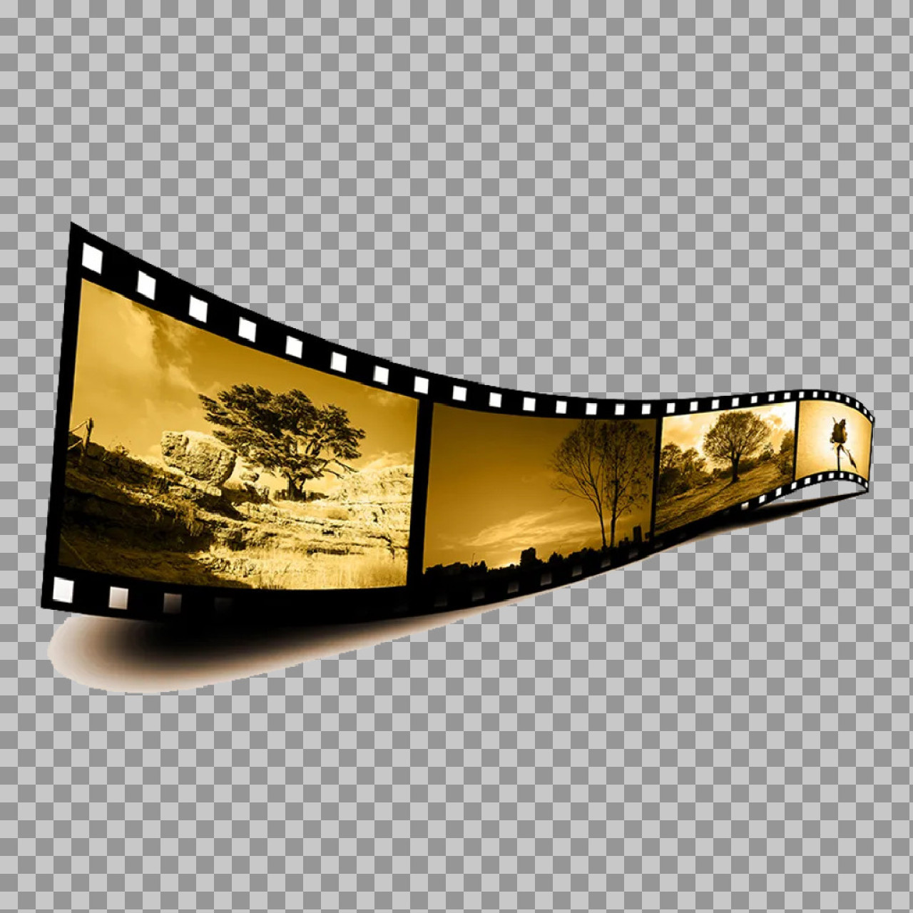 Vintage Sepia Film Strip PNG | Nostalgic Nature Cinema Graphic...