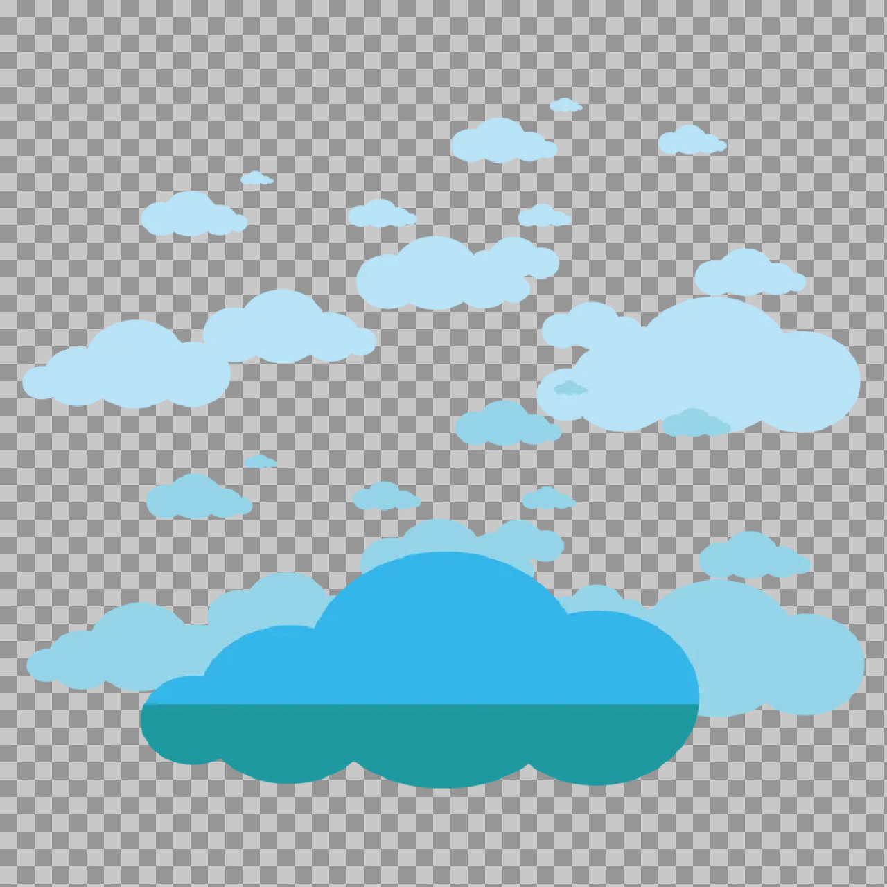 Cartoon Clouds PNG | Stylized Sky Background...