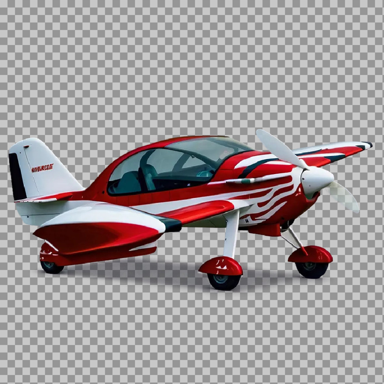 Modern Red & White Sport Aircraft PNG | Propeller Plane