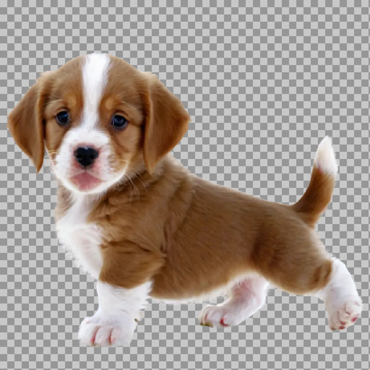 Adorable Brown & White Puppy PNG | Cute Dog with Transparent Background