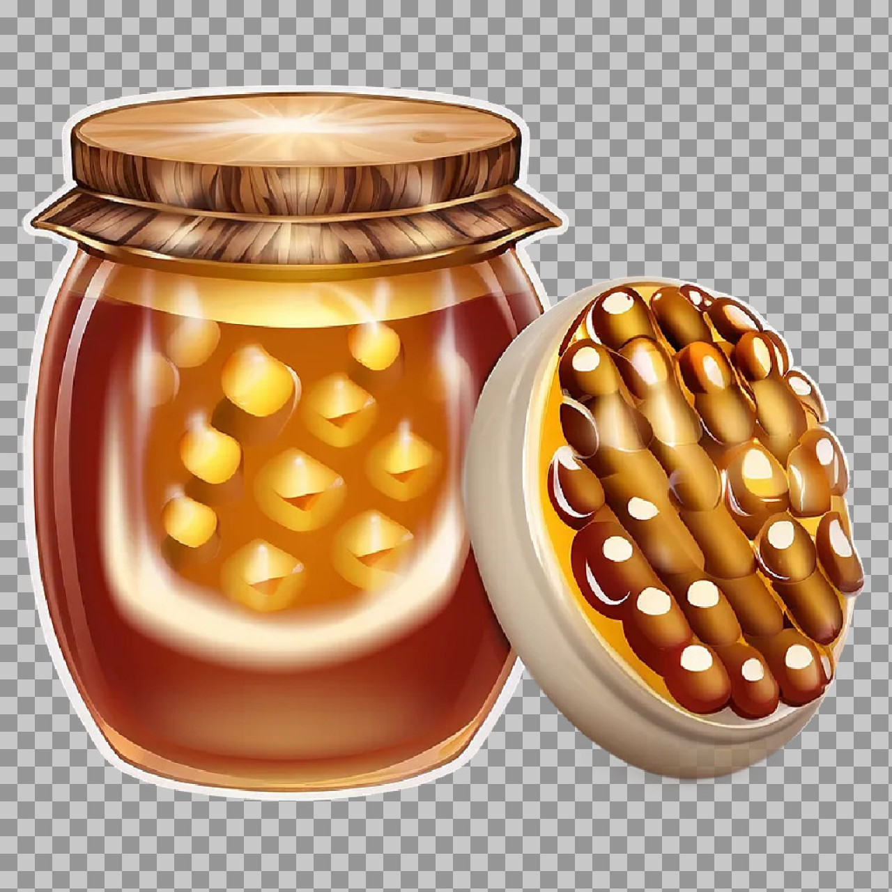 Glossy Passion Fruit Jam PNG | Stylized Food Illustration...