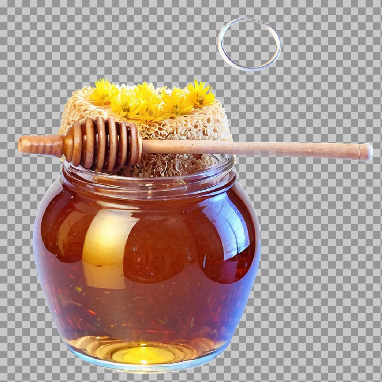 Honey Jar with Honeycomb PNG | Natural Sweet Food Image