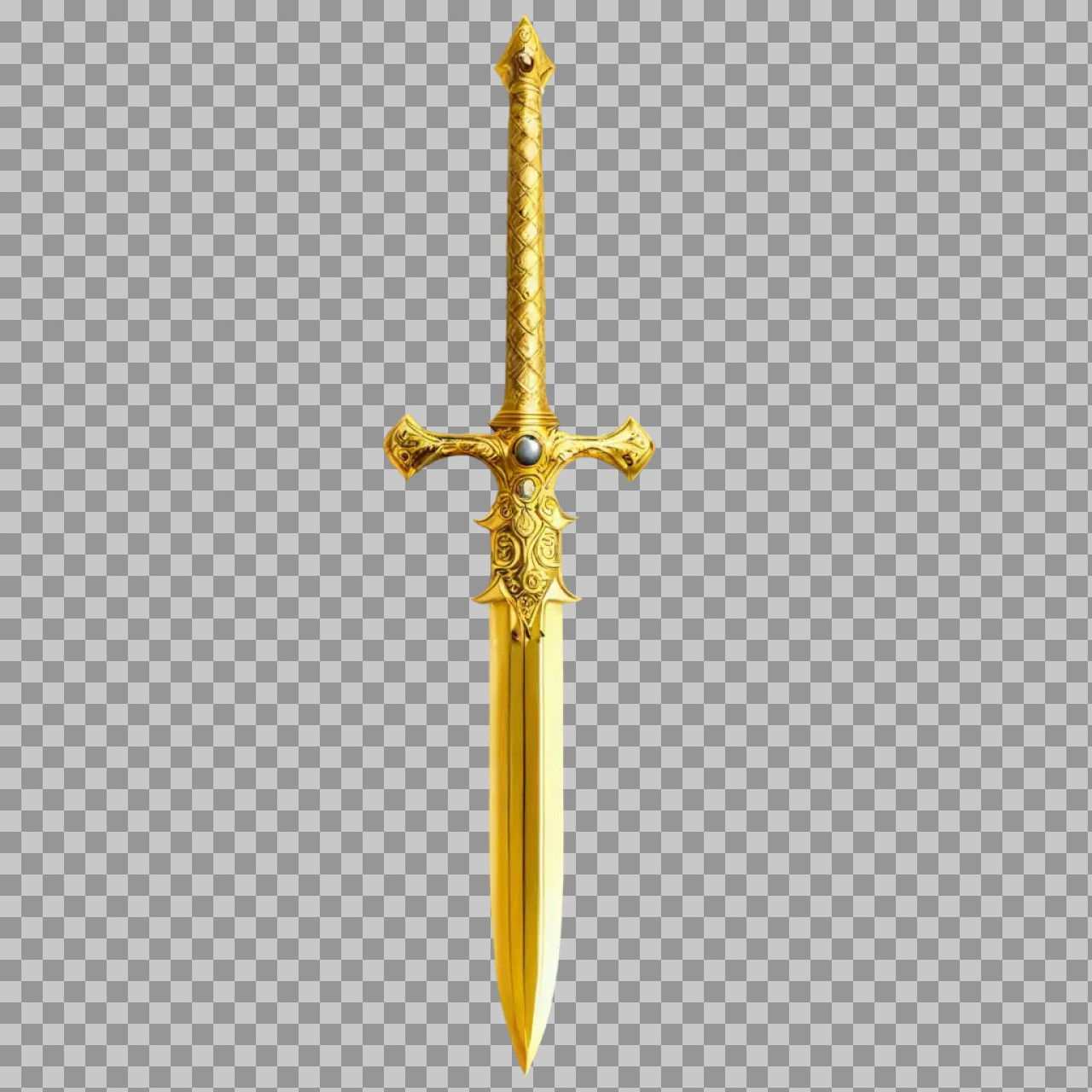 Ornate Golden Fantasy Sword PNG | Magical Weapon Illustration...
